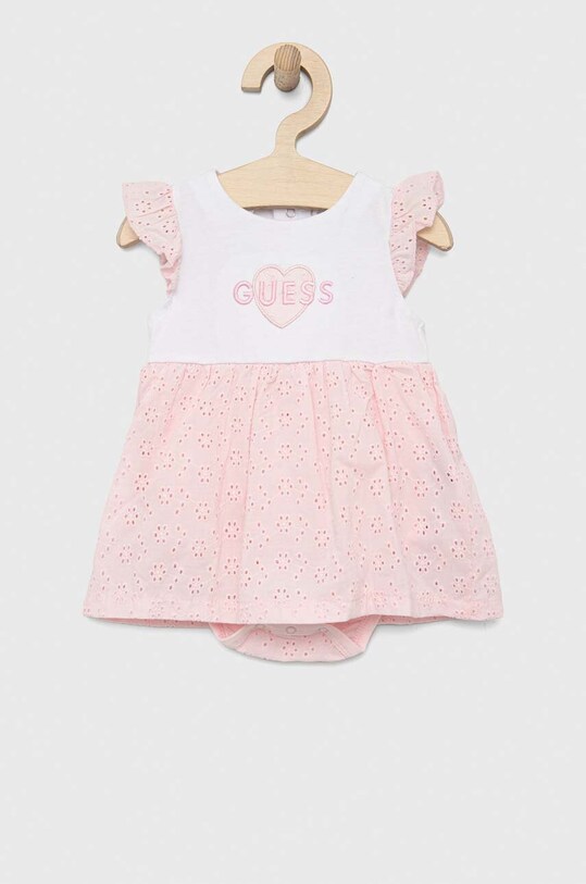 Haljina za bebe Guess natpis roza S3GG03.J1300.PPYX