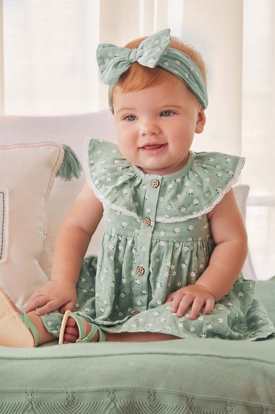 Mayoral Newborn vestito in cotone neonata 1804.2F.NEWBORN turchese SS23
