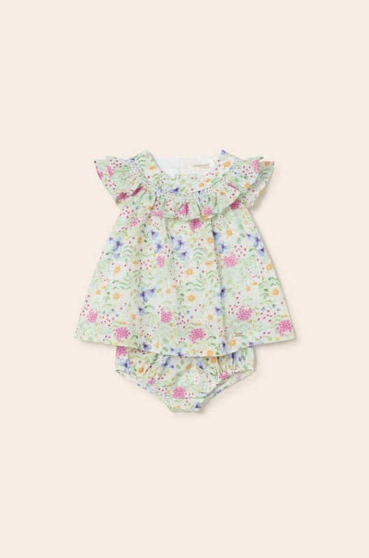 Κοριτσίστικα Βρεφικό βαμβακερό φόρεμα Mayoral Newborn 1817.2P.NEWBORN τιρκουάζ