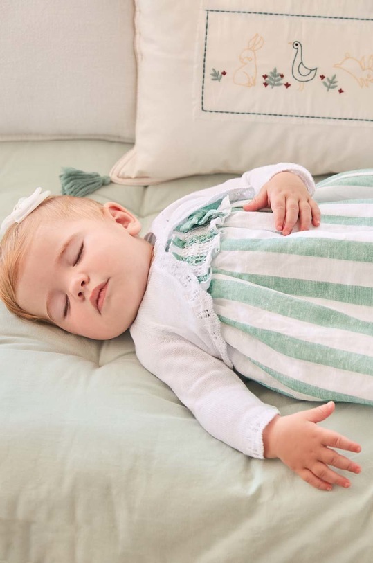 Βρεφικό βαμβακερό φόρεμα Mayoral Newborn 1820.2Q.NEWBORN τιρκουάζ SS23