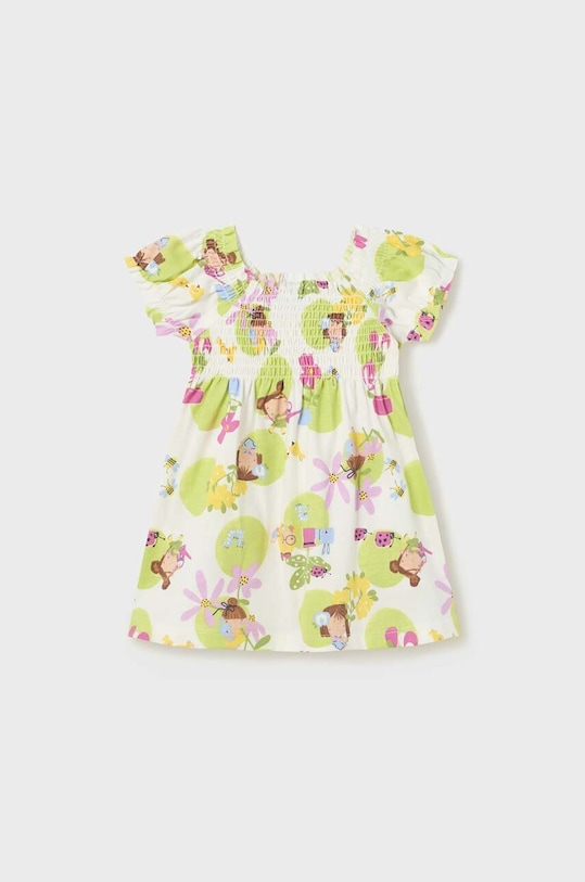 Dětské bavlněné šaty Mayoral mini zelená 1969.4G.BABY