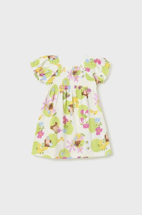 Dětské bavlněné šaty Mayoral 1969.4G.BABY zelená SS23