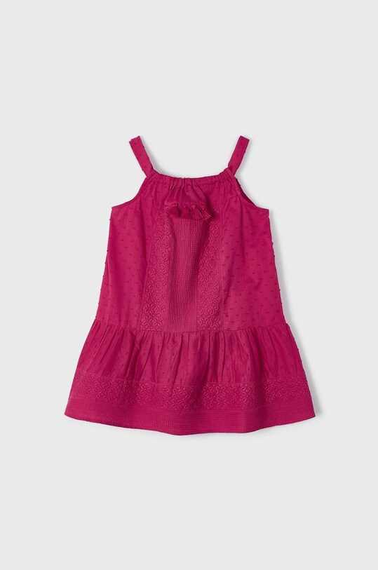 Dětské bavlněné šaty Mayoral 3938.6H.MINI burgundské SS23