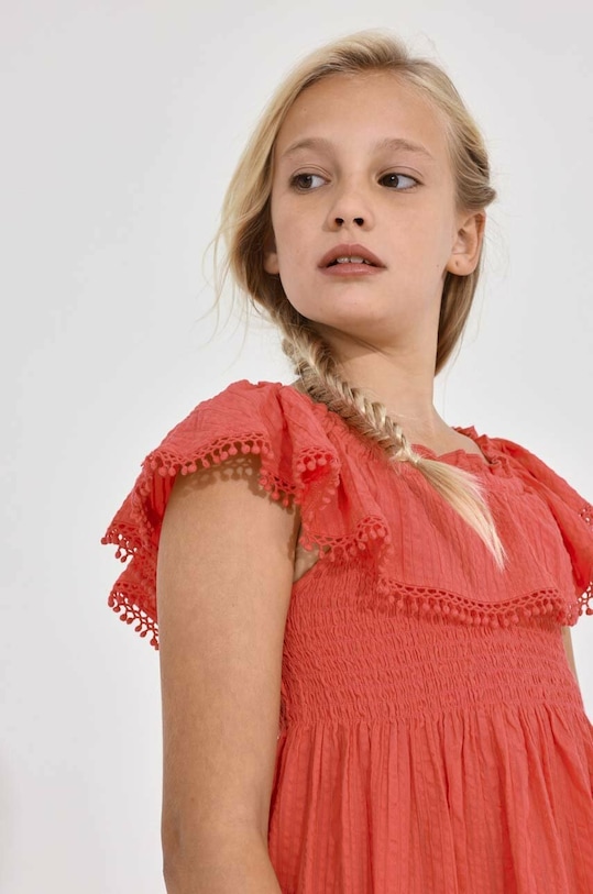 Παιδικό βαμβακερό φόρεμα Mayoral 6924.8D.JUNIOR ροζ SS23