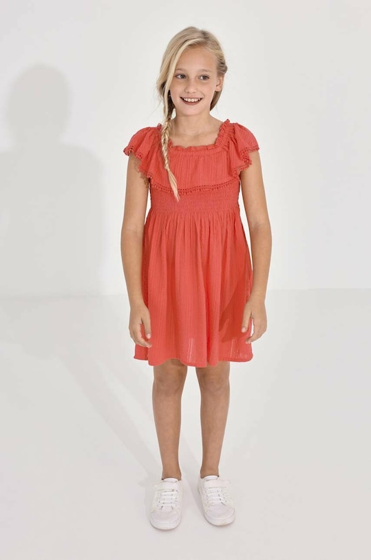 Κοριτσίστικα Παιδικό βαμβακερό φόρεμα Mayoral 6924.8D.JUNIOR ροζ