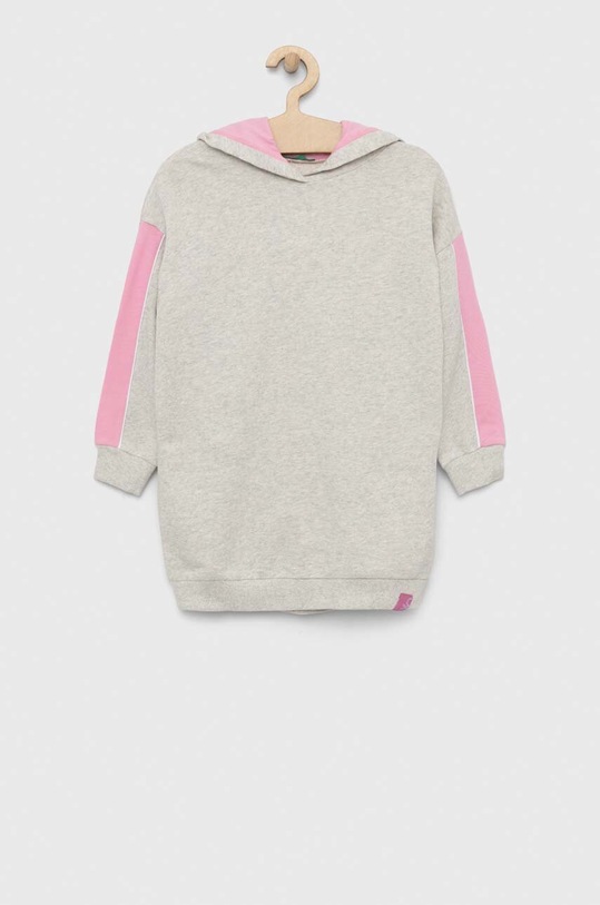 United Colors of Benetton sukienka bawełniana dziecięca długi szary 3J68CV00B.G.SEASONAL