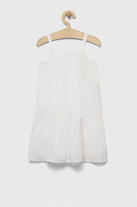 Παιδικό βαμβακερό φόρεμα United Colors of Benetton 4JO1GV00V.P.SEASONAL λευκό SS23