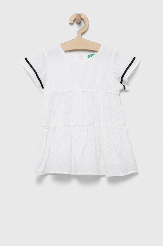 United Colors of Benetton sukienka dziecięca z elastanem biały 4O9TGV00P.P.SEASONAL