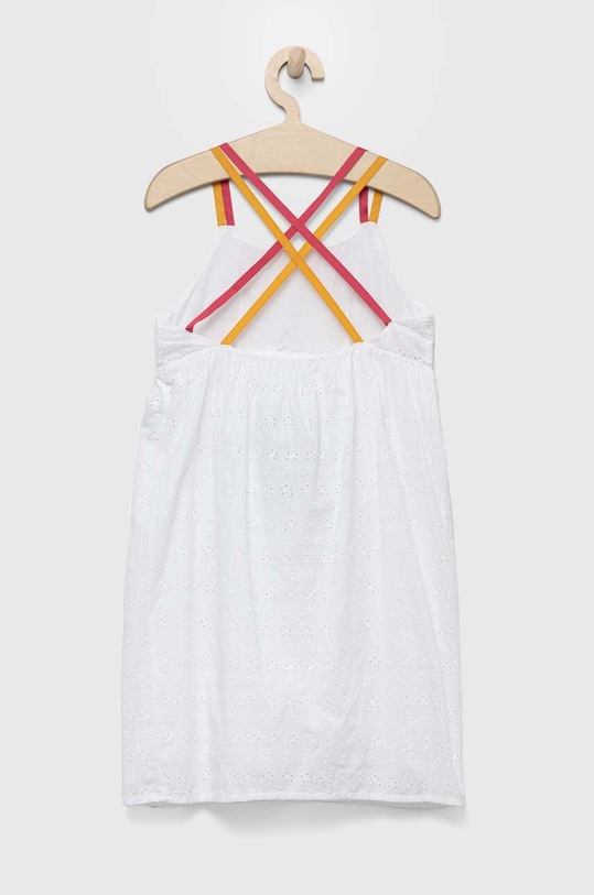Sisley sukienka bawełniana dziecięca 48TAYV00F.G.SEASONAL biały SS23