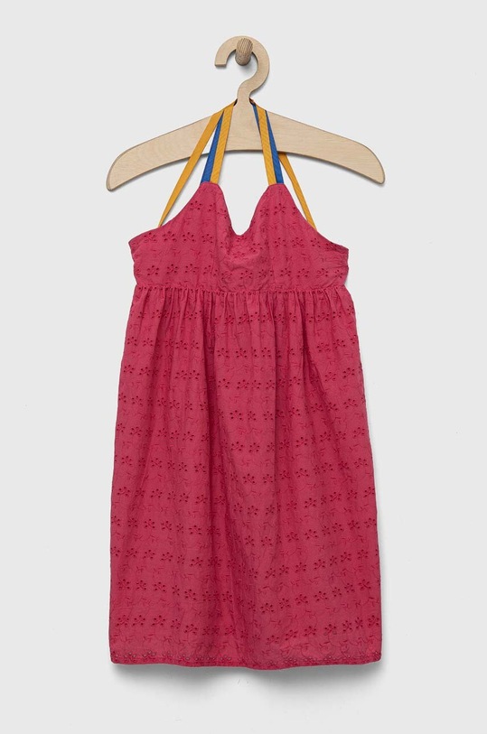 Dječja pamučna haljina Sisley 48TAYV00F.G.SEASONAL roza SS23