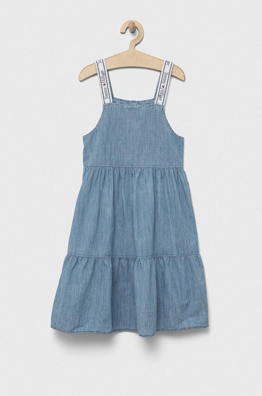 Tommy Hilfiger sukienka jeansowa dziecięca rozkloszowany niebieski KG0KG07172.PPYX