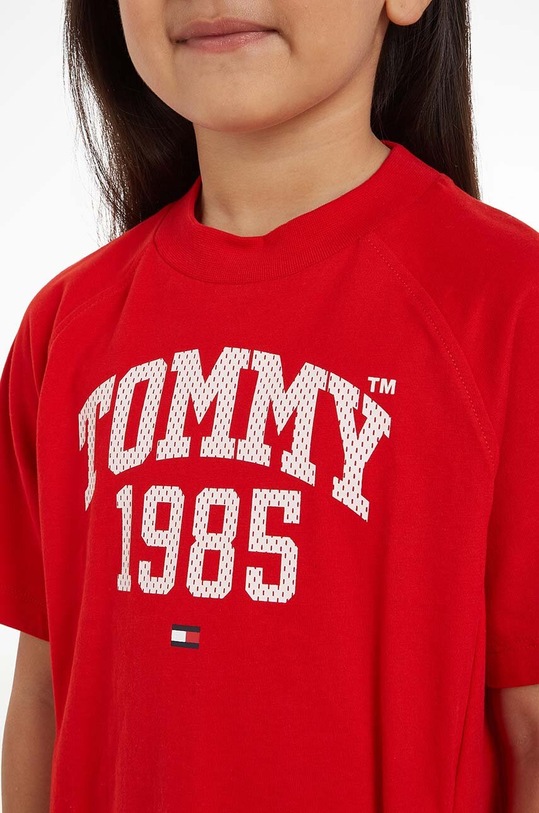 Детска памучна рокля Tommy Hilfiger KG0KG07191.PPYX червен
