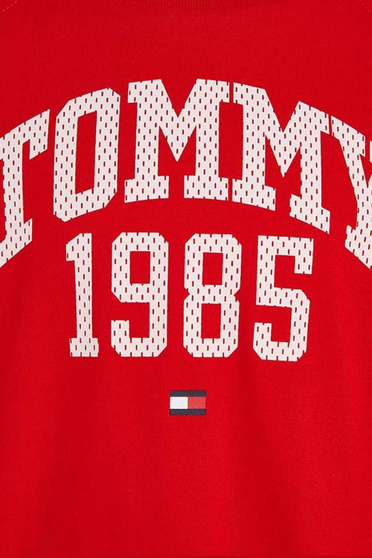 Dječja pamučna haljina Tommy Hilfiger crvena KG0KG07191.PPYX