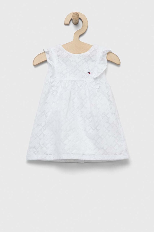 Φόρεμα μωρού Tommy Hilfiger στρογγυλό λευκό KN0KN01628.PPYX