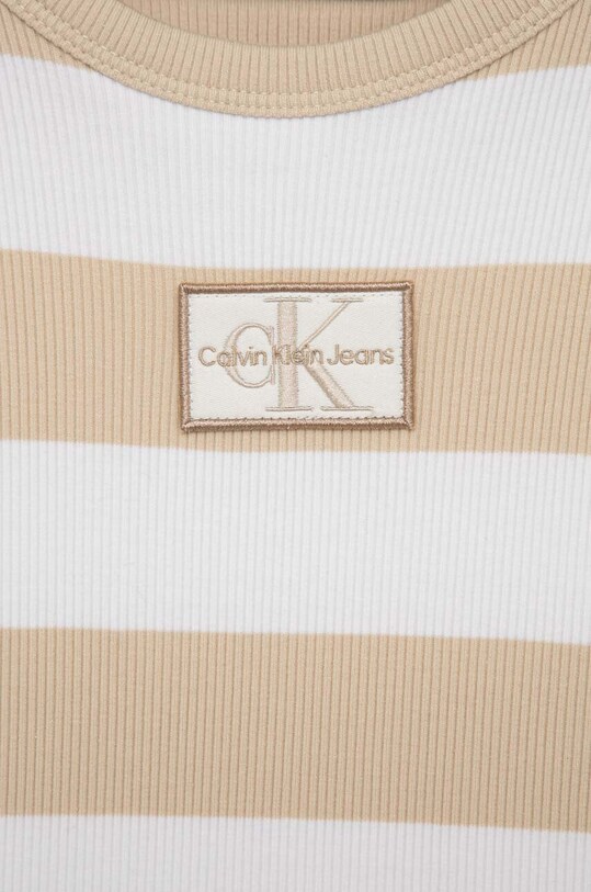 Dziewczynka Calvin Klein Jeans sukienka dziecięca IG0IG01972.PPYX beżowy