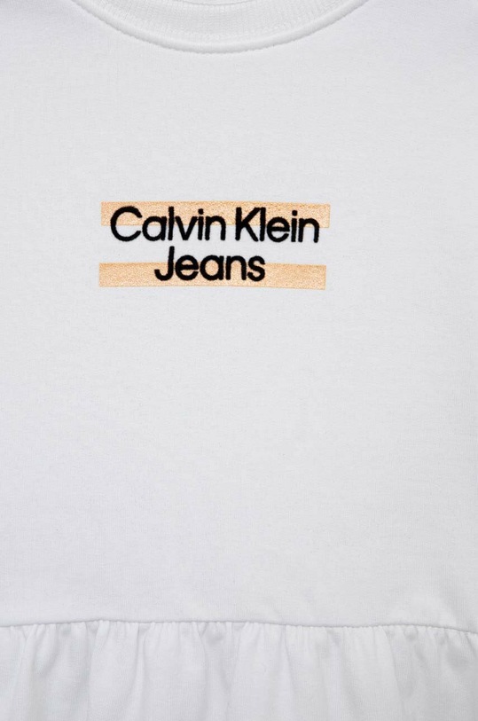Dziewczynka Calvin Klein Jeans sukienka dziecięca IG0IG01973.PPYX biały
