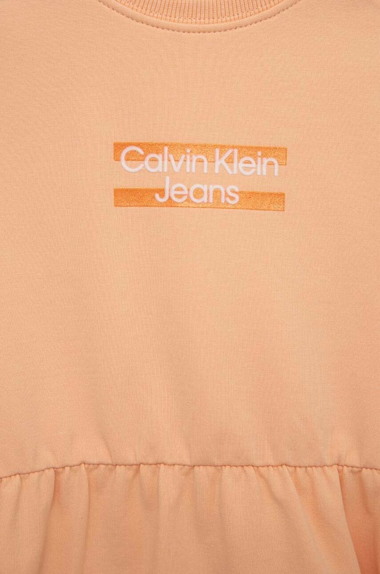 Dziewczynka Calvin Klein Jeans sukienka dziecięca IG0IG01973.PPYX pomarańczowy