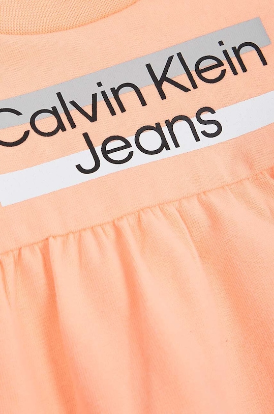 Dziewczynka Calvin Klein Jeans sukienka dziecięca IN0IN00065.PPYX pomarańczowy