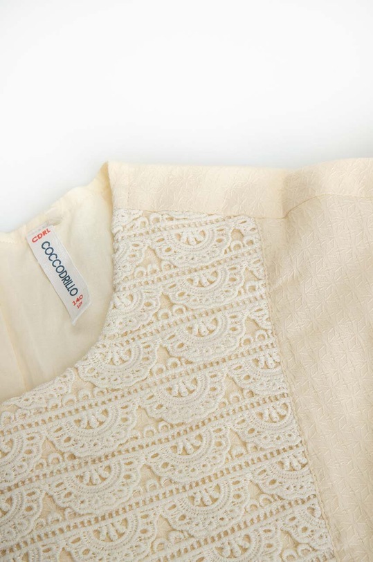 Djevojčice Dječja pamučna haljina Coccodrillo WC3128201DJG bež