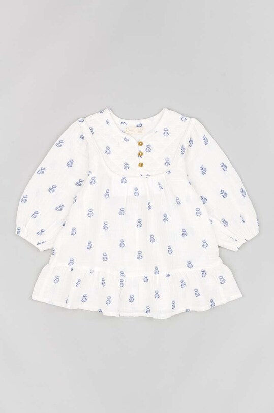 Dětské bavlněné šaty zippy mini bílá ZBGAP0501.23002