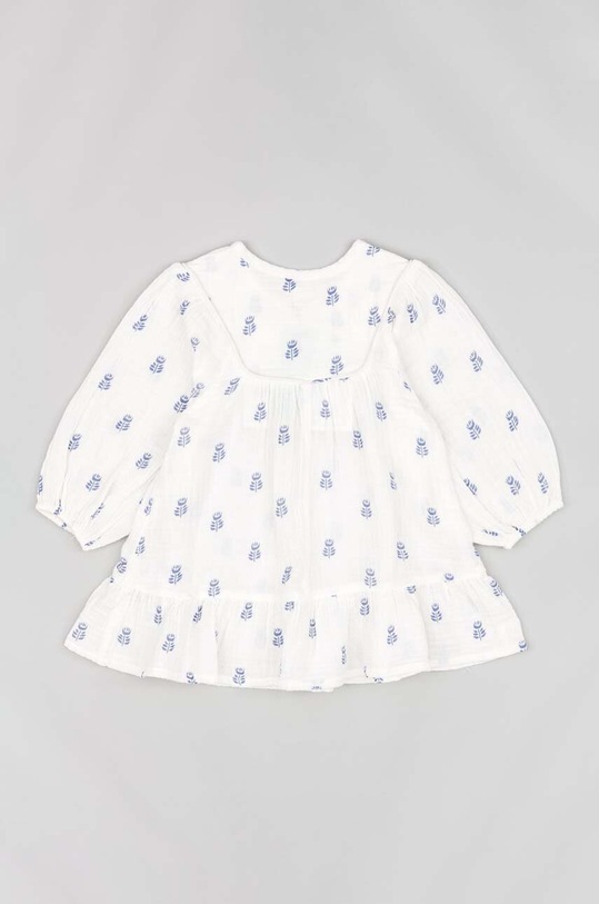 Dětské bavlněné šaty zippy ZBGAP0501.23002 bílá SS23