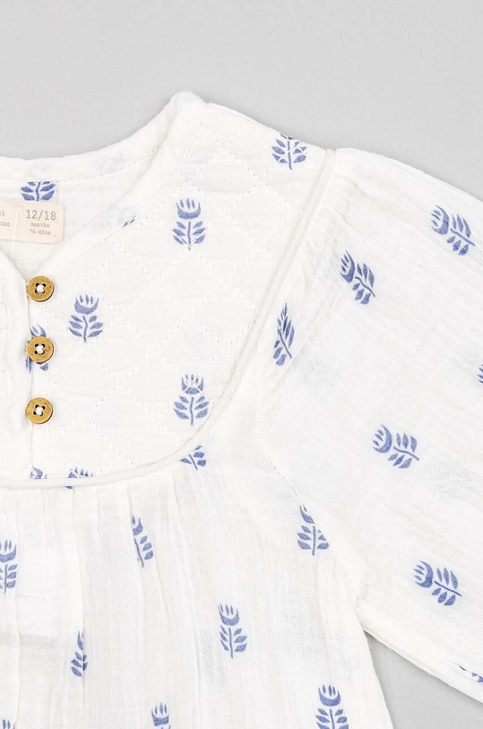 DÍVKA Dětské bavlněné šaty zippy ZBGAP0501.23002 bílá