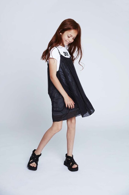 Dkny sukienka dziecięca z elastanem szary D32872.156.162