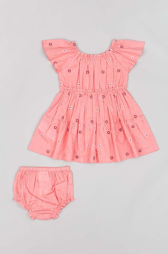 zippy sukienka bawełniana dziecięca ZBGAP0501.23004 różowy SS23