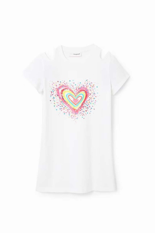 Desigual rochie din bumbac pentru copii 23SGVK09 alb SS23