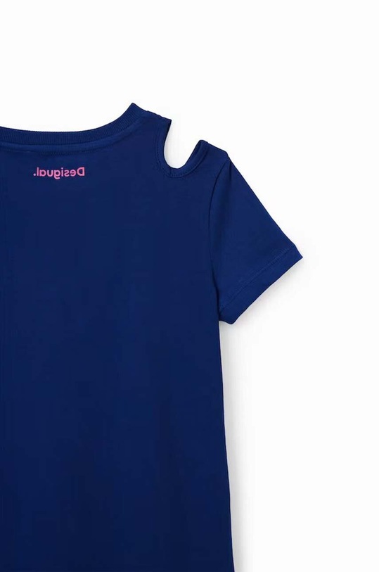 Fete Desigual rochie din bumbac pentru copii 23SGVK09 bleumarin