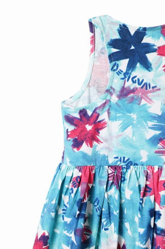 Fete Desigual rochie din bumbac pentru copii 23SGVK02 albastru