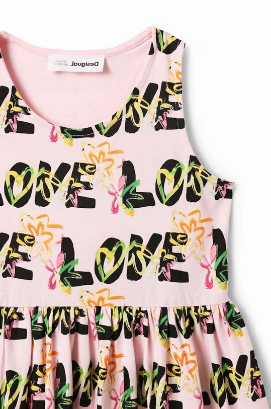 Дитяча бавовняна сукня Desigual 23SGVK11 рожевий SS23