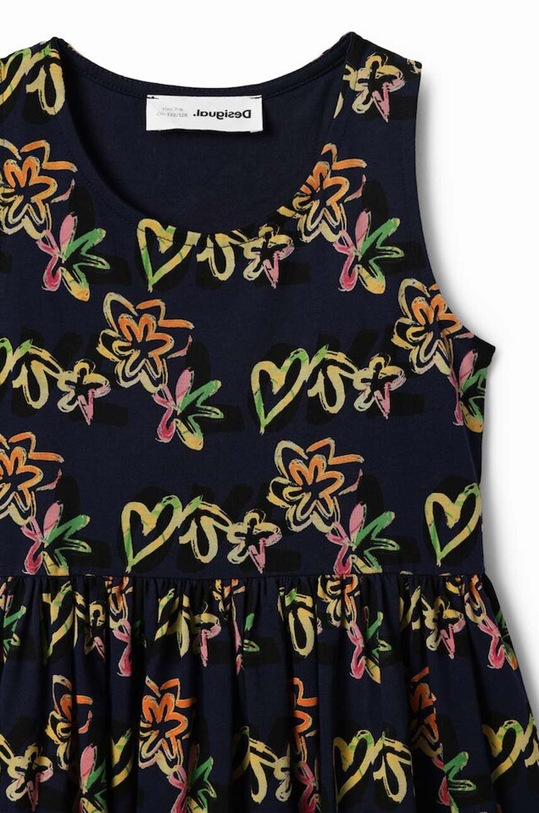 Fete Desigual rochie din bumbac pentru copii 23SGVK11 bleumarin