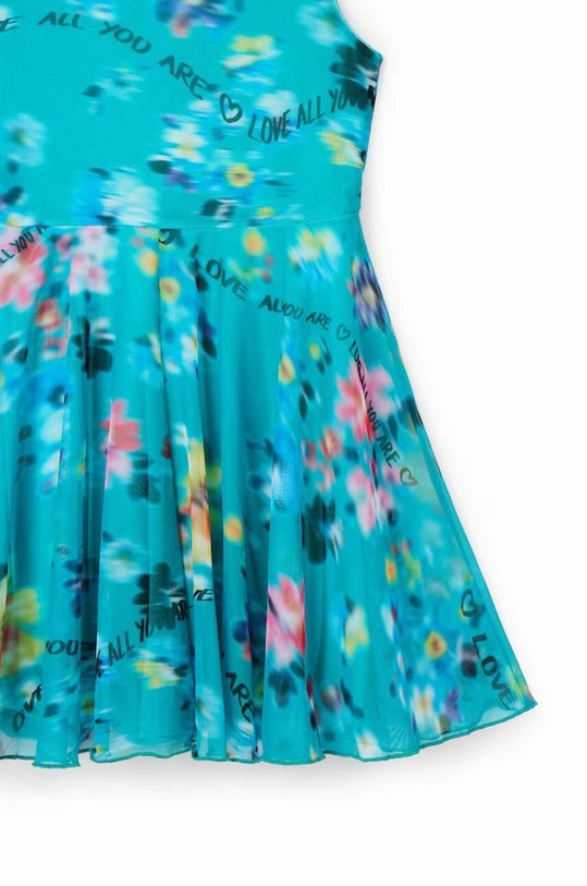 Fete Desigual rochie din bumbac pentru copii 23SGVK21 turcoaz