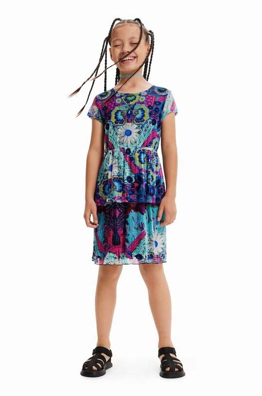 Desigual sukienka dziecięca x M.Christian Lacroix rozkloszowany multicolor 23SGVK19