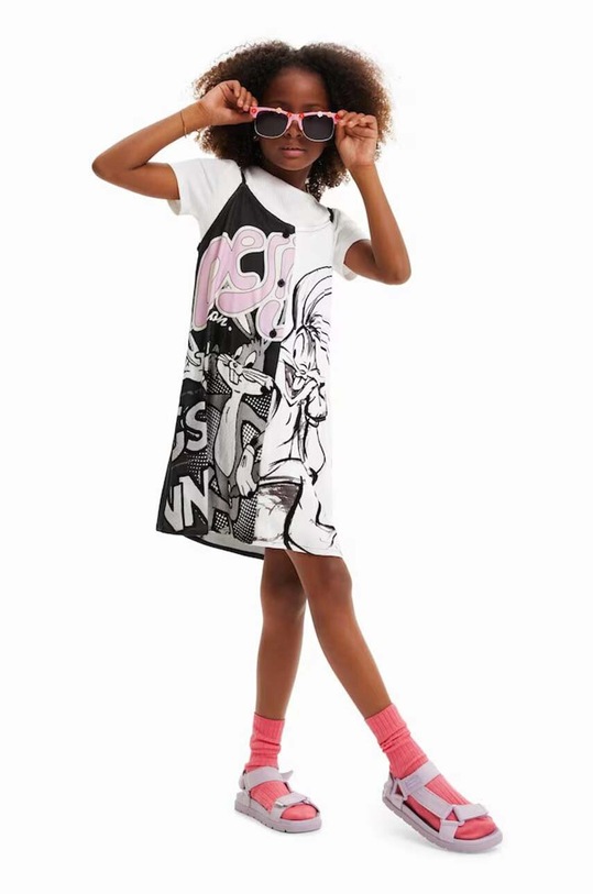 Desigual rochie fete mini alb 23SGVW03
