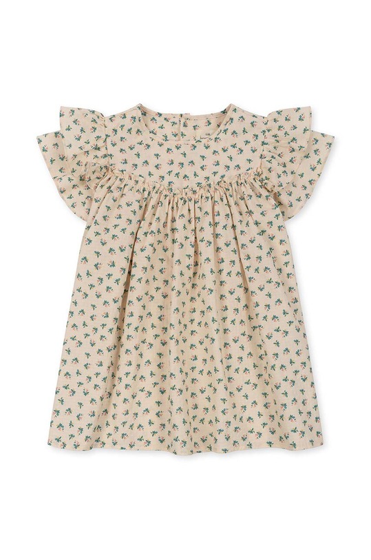 Παιδικό βαμβακερό φόρεμα Konges Sløjd KS5156 μπεζ SS23