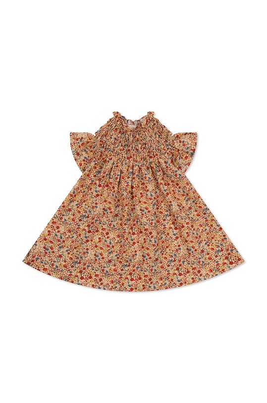 Otroška bombažna obleka Konges Sløjd KS5368 oranžna SS23