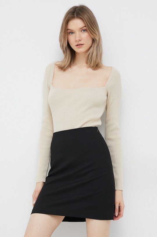Pulover s dodatkom vune Calvin Klein s dodatkom vune bež K20K205096.PPYX
