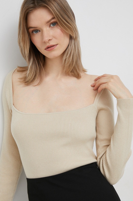 Светр з домішкою вовни Calvin Klein бежевий K20K205096.PPYX