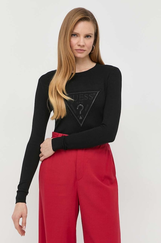 Guess sweter aplikacja czarny W3RR48.Z2NQ2