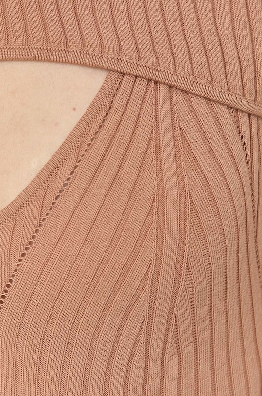 Tričko s dlouhým rukávem s hedvábím Guess W3RR32.Z30L1 béžová