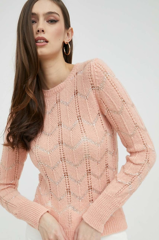 Guess sweter z domieszką wełny pomarańczowy W3RR13.Z35C0