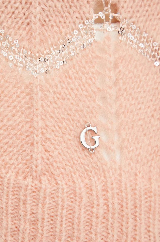 Guess sweter z domieszką wełny W3RR13.Z35C0 pomarańczowy