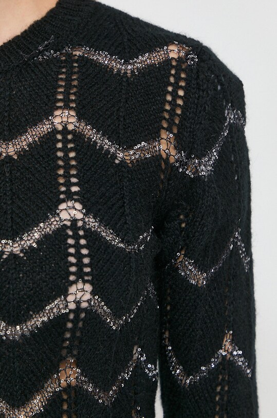 Guess sweter z domieszką wełny W3RR13.Z35C0 czarny
