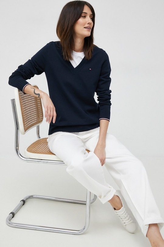 Tommy Hilfiger sweter pozostałe granatowy WW0WW37580.PPYX
