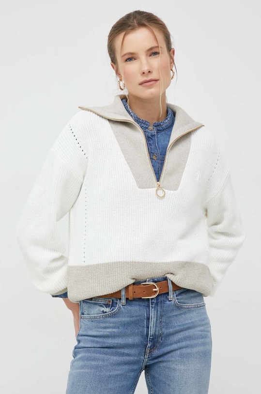 Tommy Hilfiger sweter bawełniany wzorzyste beżowy WW0WW37003.PPYX