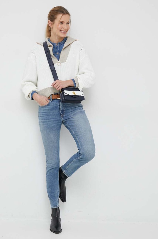 Tommy Hilfiger sweter bawełniany WW0WW37003.PPYX beżowy SS23