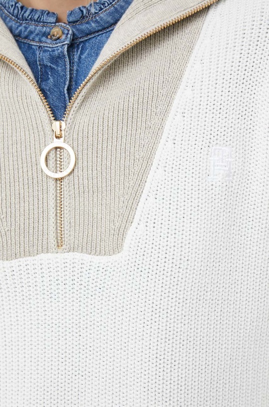 Tommy Hilfiger sweter bawełniany WW0WW37003.PPYX beżowy