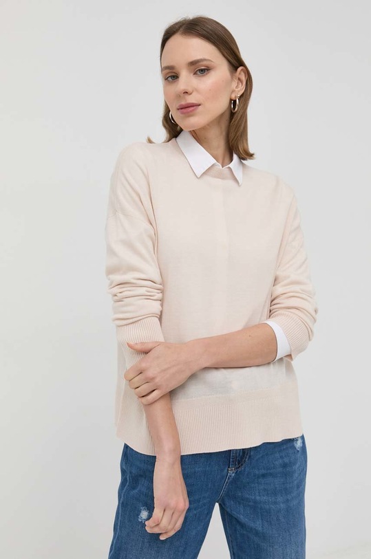 Max Mara Leisure pulover de lana subtiri bej 2333610334600